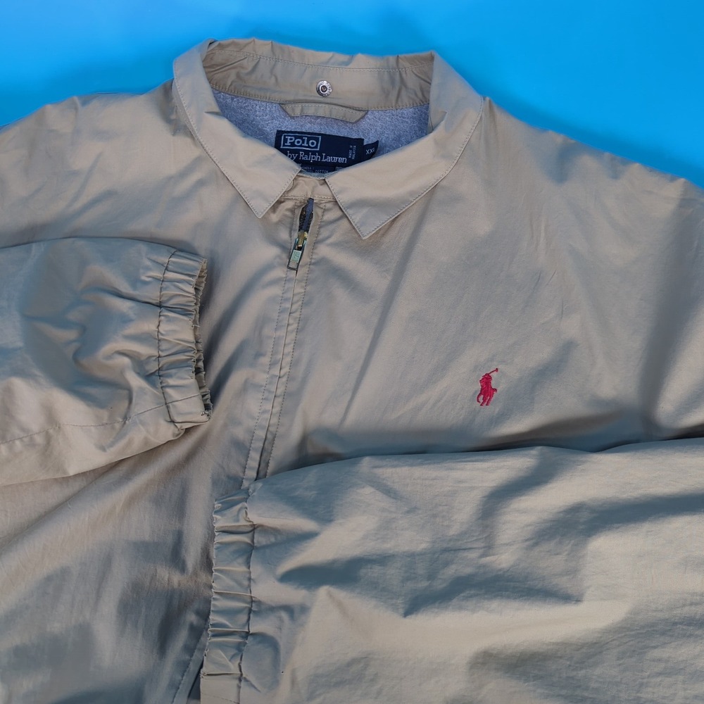 Polo Ralph Lauren Harrington Jacket Mens XXL Tan Khaki Cotton Windbreaker Pony